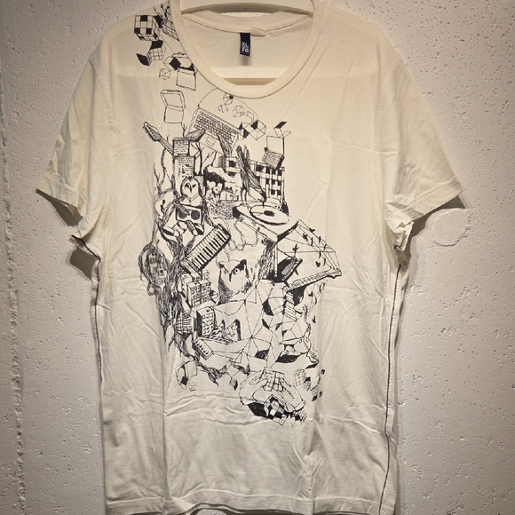 H&M Other - H&M White Music Owl Graphic T-Shirt (XL)